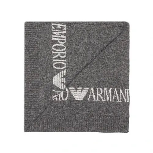 Emporio Armani , Hat and Scarf Set ,Gray unisex, Sizes: ONE