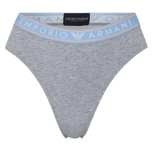 Emporio Armani High Waist Thong - Grey
