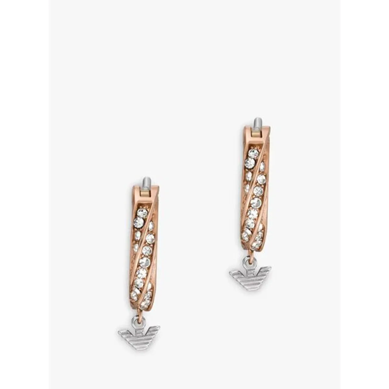 Emporio Armani Hoop Earrings, Rose Gold/Silver - Rose Gold/Silver - Female
