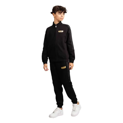 Emporio Armani , Kids Black/Gold Training Suit ,Black unisex, Sizes: