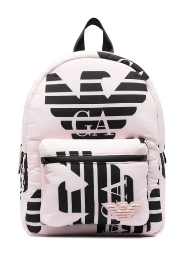 Emporio Armani Kids logo-print zipped backpack - Pink