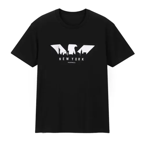 Emporio Armani , Kids T-Shirt with Paul Smith Design ,Black male, Sizes: