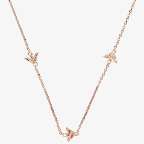 Emporio Armani Ladies Tiny Shiny Logo Rose Gold Tone Necklace EG3502221