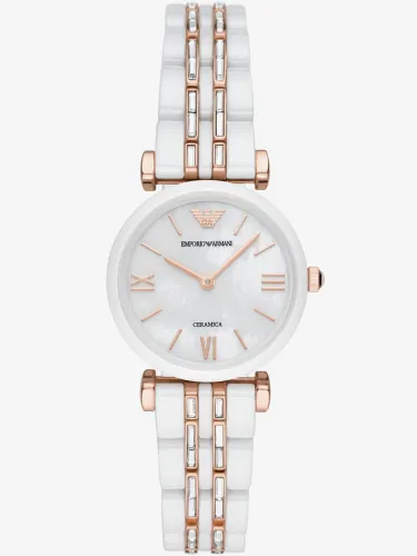 Emporio Armani Ladies White Ceramic Bracelet Watch AR70004