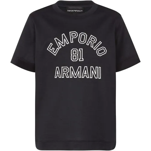 Emporio Armani Large Logo T-Shirt Boys - Blue