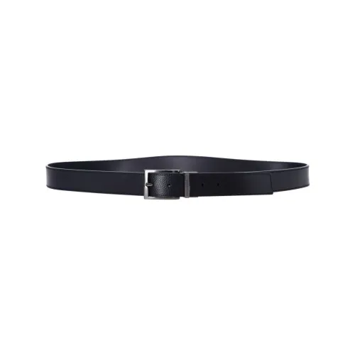 Emporio Armani , Leather Grained Texture Belt ,Black male, Sizes: ONE