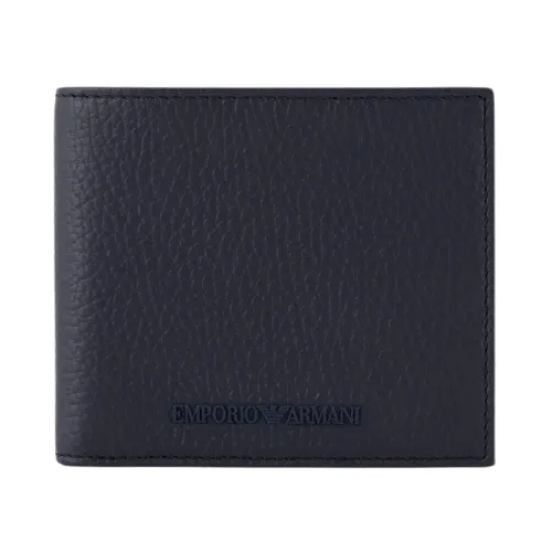 Emporio Armani , Leather Wallet with Multiple Card Slots ,Blue male, Sizes: ONE SIZE