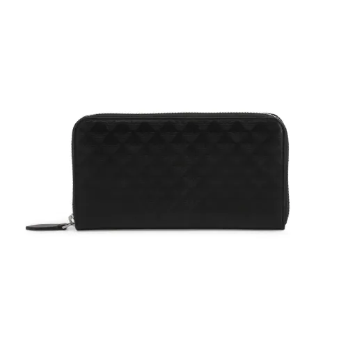 Emporio Armani , Leather Zip Wallet with Credit Card Holder and Coin Purse ,Black unisex, Sizes: ONE SIZE