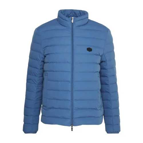 Emporio Armani , Light Blue Padded Jackets ,Blue male, Sizes: