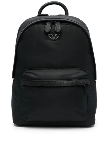 Emporio Armani logo-plaque backpack - Black