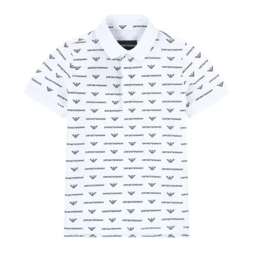 Emporio Armani , Logo Print Polo Shirt 3G4F89 ,White male, Sizes: