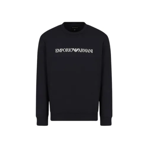 Emporio Armani , Logo Print Sweatshirt ,Blue male, Sizes: