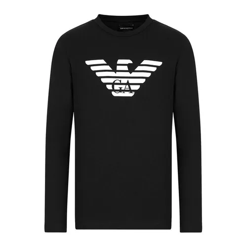 Emporio Armani Long Sleeve Logo T-Shirt - Black