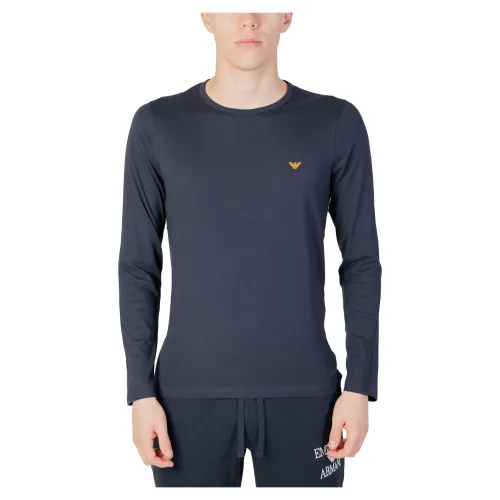 Emporio Armani , Long Sleeve Tops ,Blue male, Sizes: