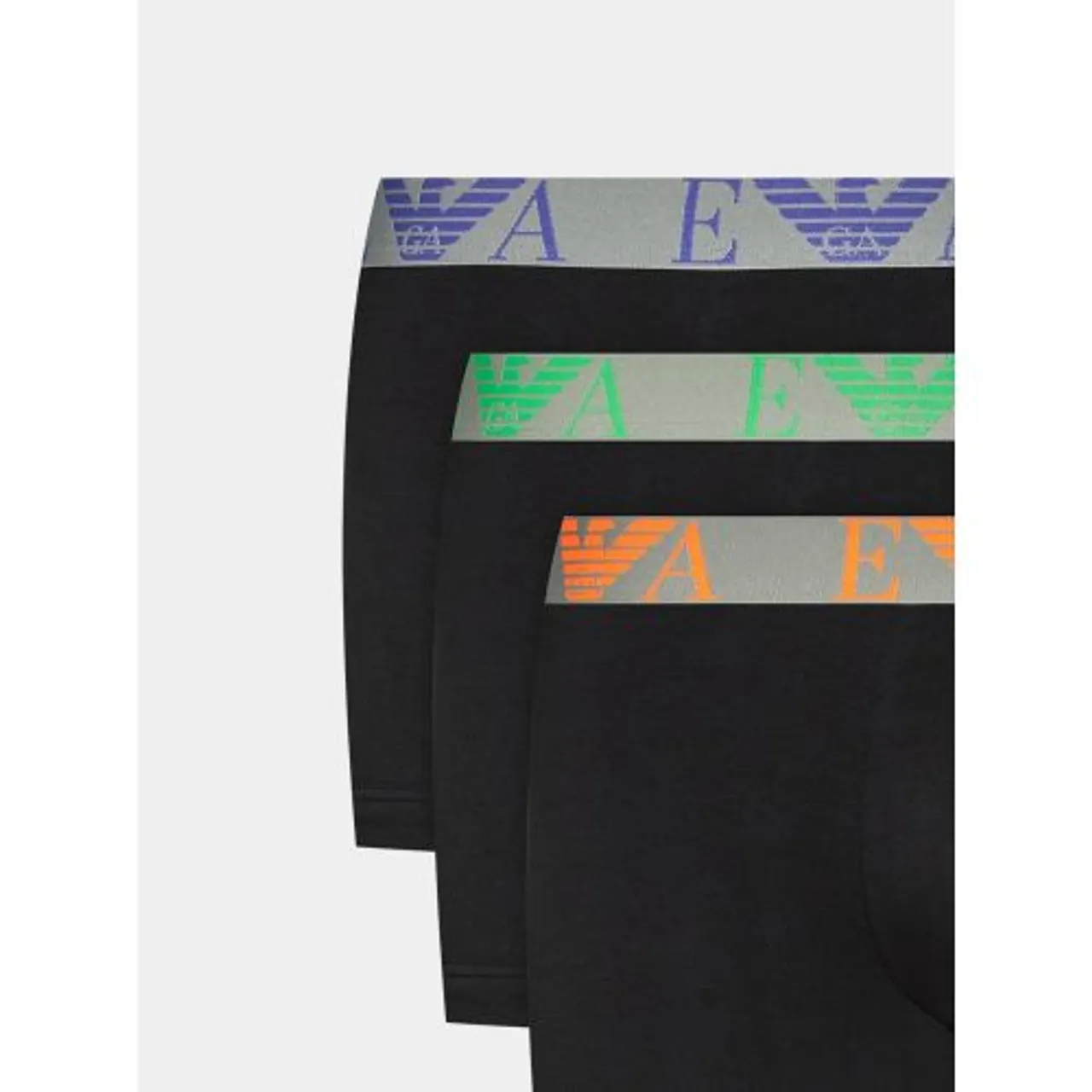 Emporio Armani Loungewear Mens Black 3-Pack Logo Waist Trunk