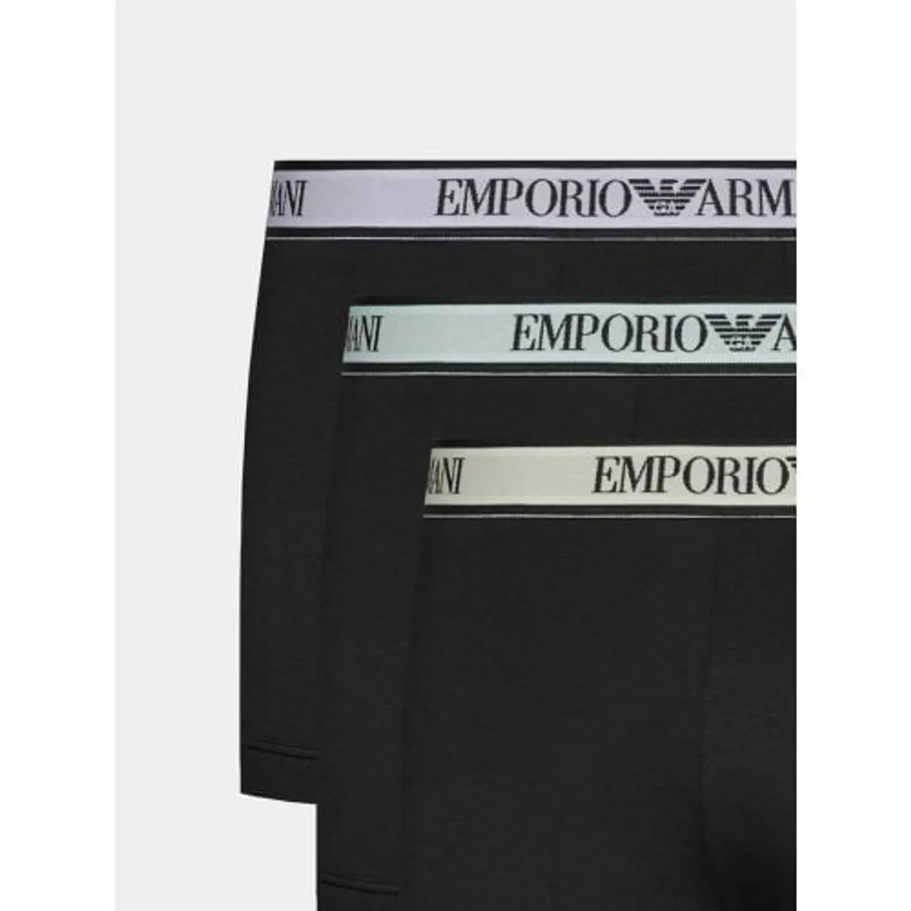 Emporio Armani Loungewear Mens Black 3-Pack Logo Waist Trunk