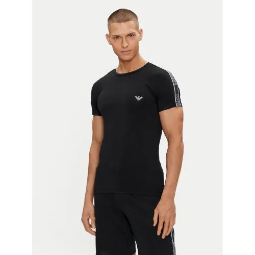 Emporio Armani Loungewear Mens Black Stretch Tape Logo T-Shirt