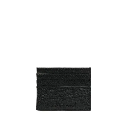 Emporio Armani , LT Grey Black Credit Card Holder ,Black male, Sizes: ONE SIZE
