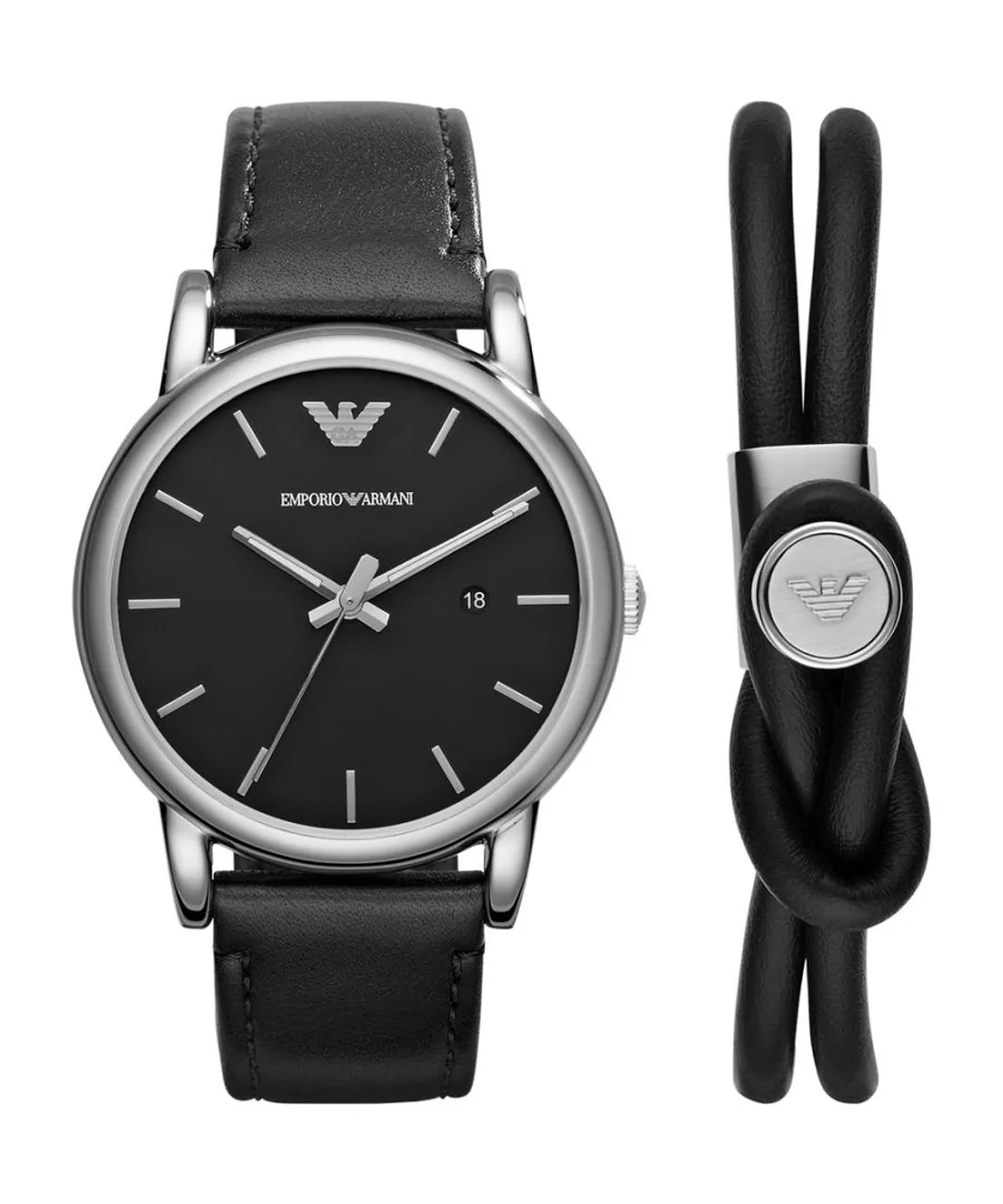 Emporio Armani Luigi Mens Black Watch AR80059 Leather (archived) - One Size