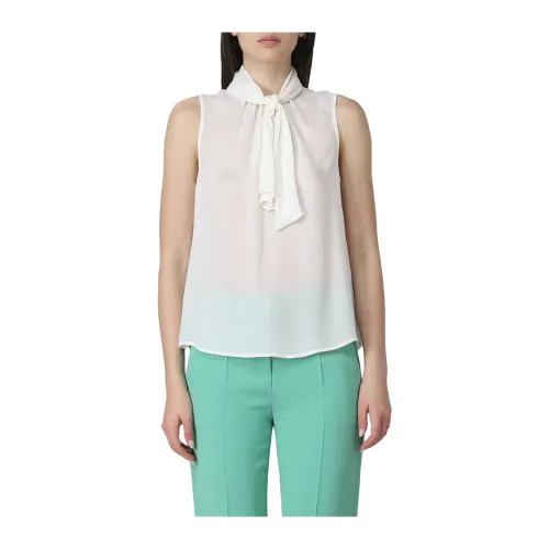 Emporio Armani , Luxurious Silk Blouse for Women ,White female, Sizes: