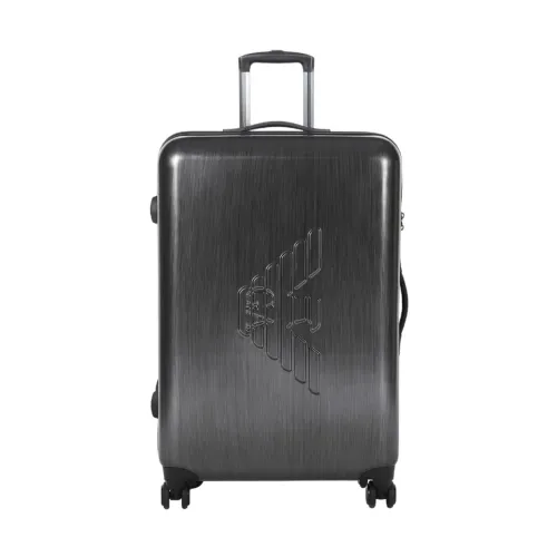 Emporio Armani , Luxury 4-Wheel Suitcase ,Gray male, Sizes: ONE SIZE