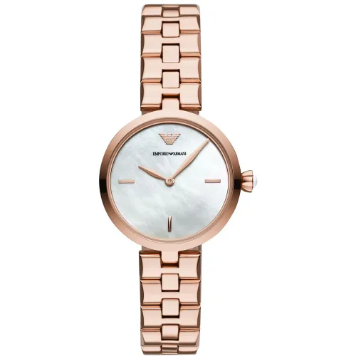 Emporio Armani , Luxury Quartz Watch with Rose Gold Stainless Steel Strap ,Yellow unisex, Sizes: ONE SIZE