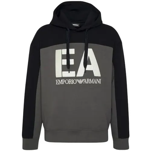 Emporio Armani , Magnet Hooded Sweaters ,Black male, Sizes: