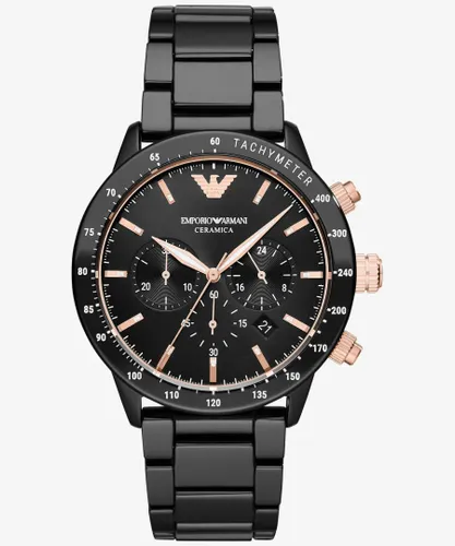 Emporio Armani Mario Mens Black Watch AR70002 Stainless Steel - One Size
