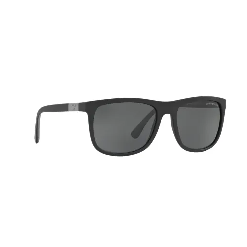 Emporio Armani , Matte Black Sunglasses EA 4079 504287 ,Black male, Sizes:
