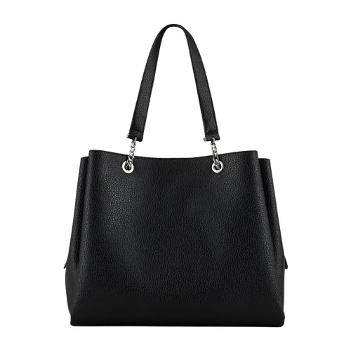Emporio Armani , Medium Coated Fabric Shopper Bag ,Gray female, Sizes: ONE SIZE