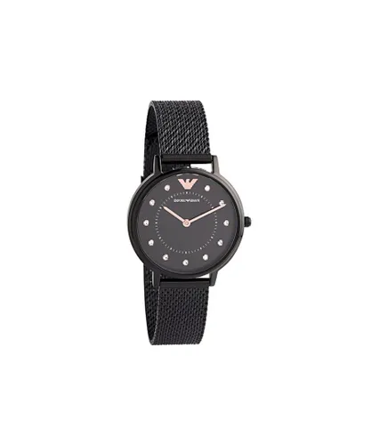 Emporio Armani Mens AR11252 Black Kappa Watch with Mesh Bracelet - One Size