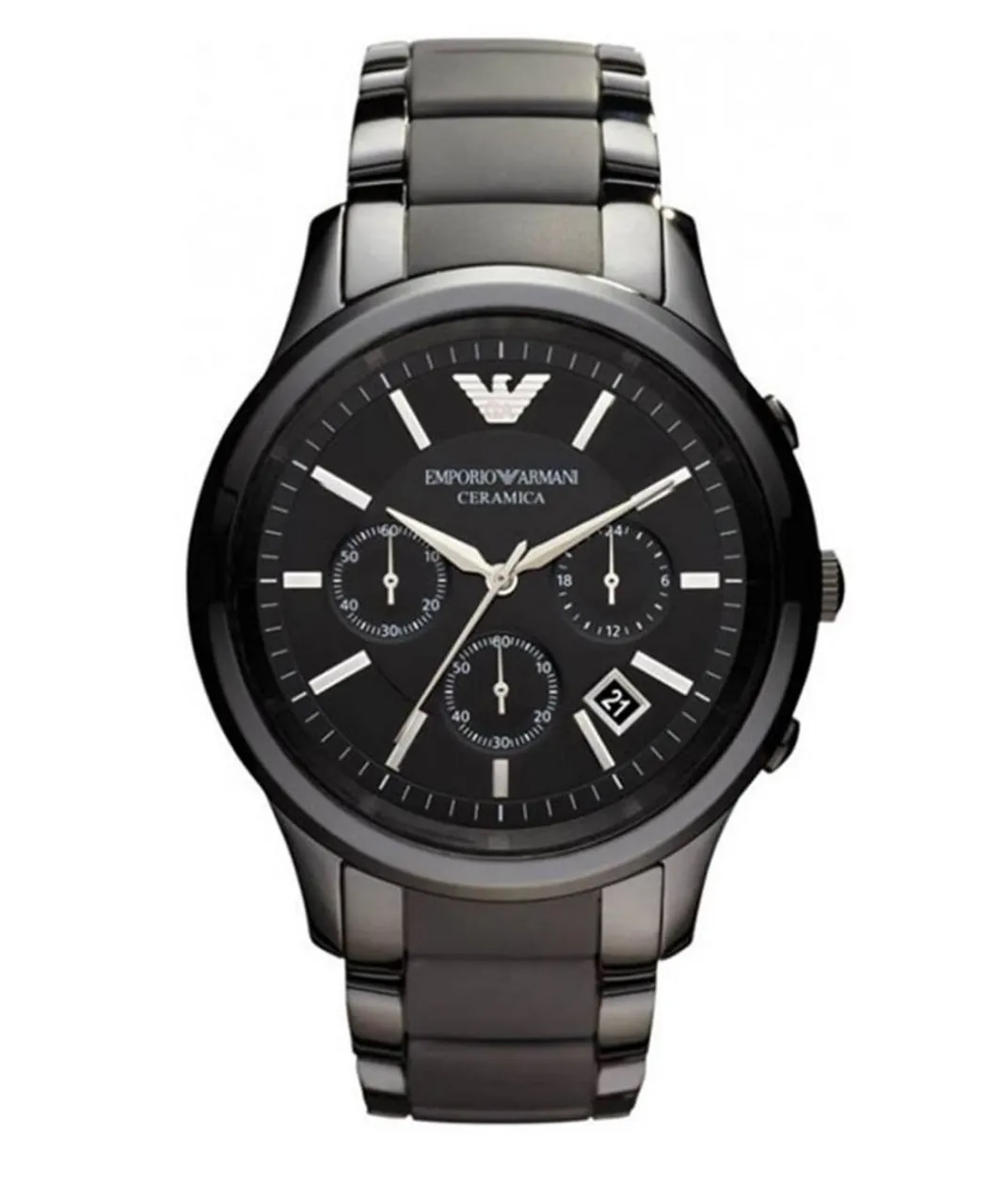 Emporio Armani Mens' Ceramic Chronograph Watch AR1452 - Black Metal - One Size