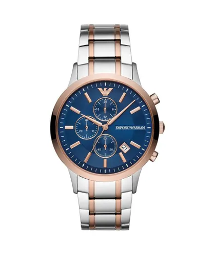 Emporio Armani Mens' Chronograph Watch AR80025 - Silver & Rose Gold Metal - One Size