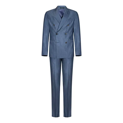 Emporio Armani , Mens Clothing Suits Clear Blue Ss24 ,Blue male, Sizes: