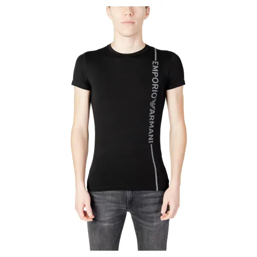 Emporio Armani , Mens Crew Neck T-Shirt ,Black male, Sizes: