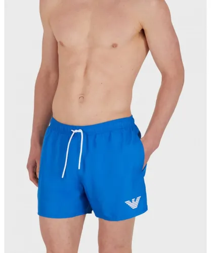 Emporio Armani Mens Eagle Logo Woven Swim Shorts - Blue