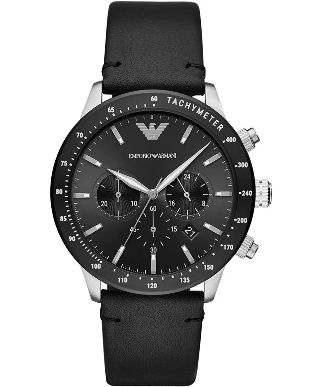 Emporio Armani Mens Horloge AR11243 Black Leather (archived) - One Size