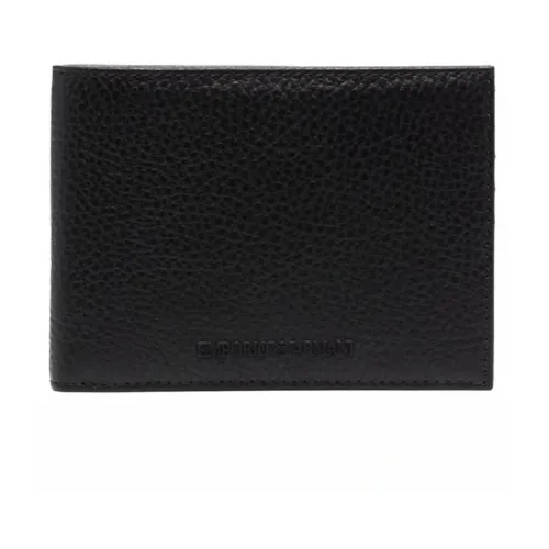 Emporio Armani , Men's Leather Wallet Nero ,Black male, Sizes: ONE SIZE