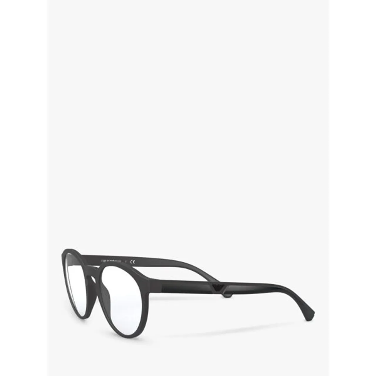 Emporio Armani Men's Oval Sunglasses - Matte Black/Clear - Male