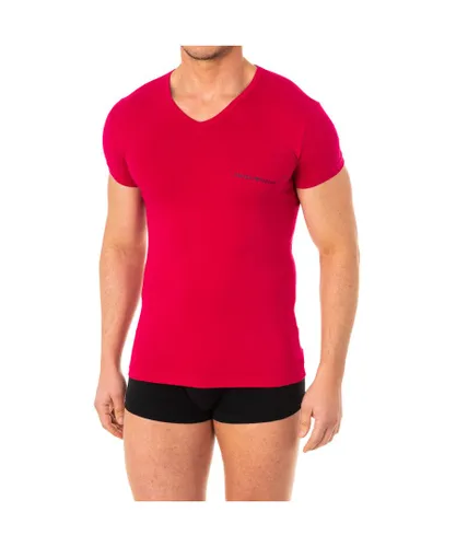 Emporio Armani Mens short-sleeved V-neck t-shirt 110810-8P717 - Pink