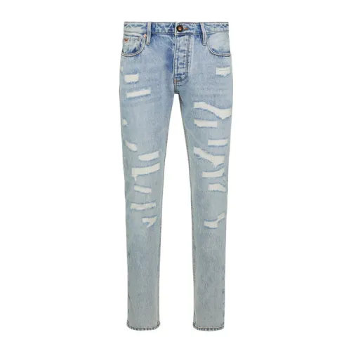 Emporio Armani , Men`s Slim-fit Blue Denim Jeans ,Blue male, Sizes: