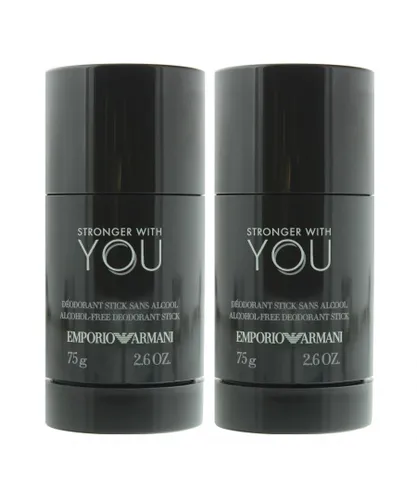 Emporio Armani Mens Stronger With You Deodorant Stick 75g x 2 - One Size