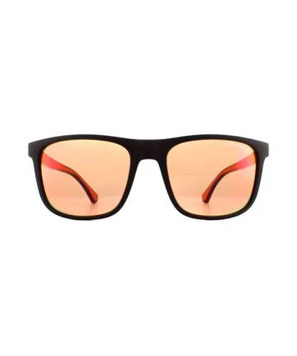 Emporio Armani Mens Sunglasses EA4129 5752F6 Matte Brown Orange Mirror Red - One