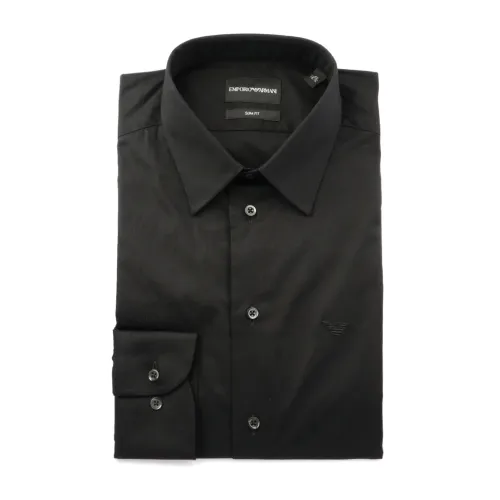 Emporio Armani , Modern Man`s Casual Shirt ,Black male, Sizes: