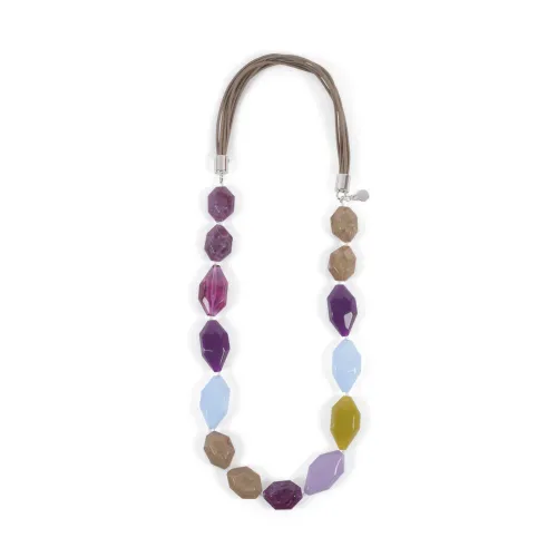 Emporio Armani , MultiColour Necklace with Cords and Geometric Elements ,Multicolor female, Sizes: ONE SIZE