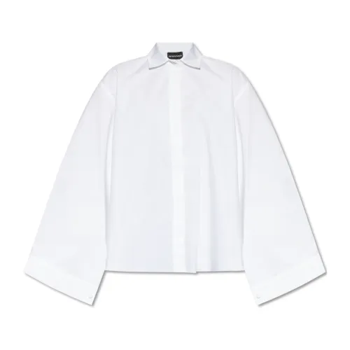 Emporio Armani , Oversize cotton shirt ,White female, Sizes:
