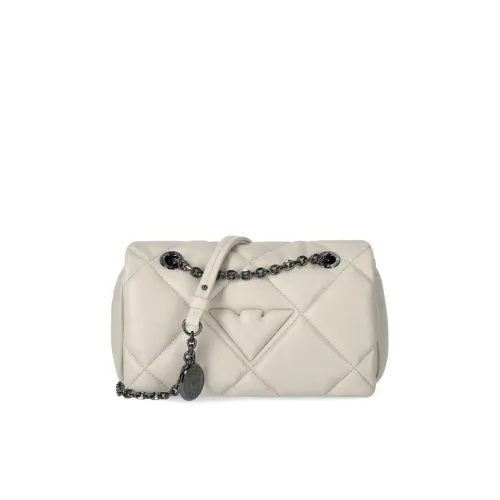 Emporio Armani , Quilted Crossbody Bag with Logo ,White female, Sizes: ONE SIZE