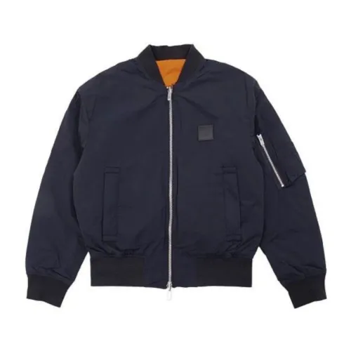 Emporio Armani , Reversible Blue and Orange Bomber Jacket ,Blue male, Sizes: