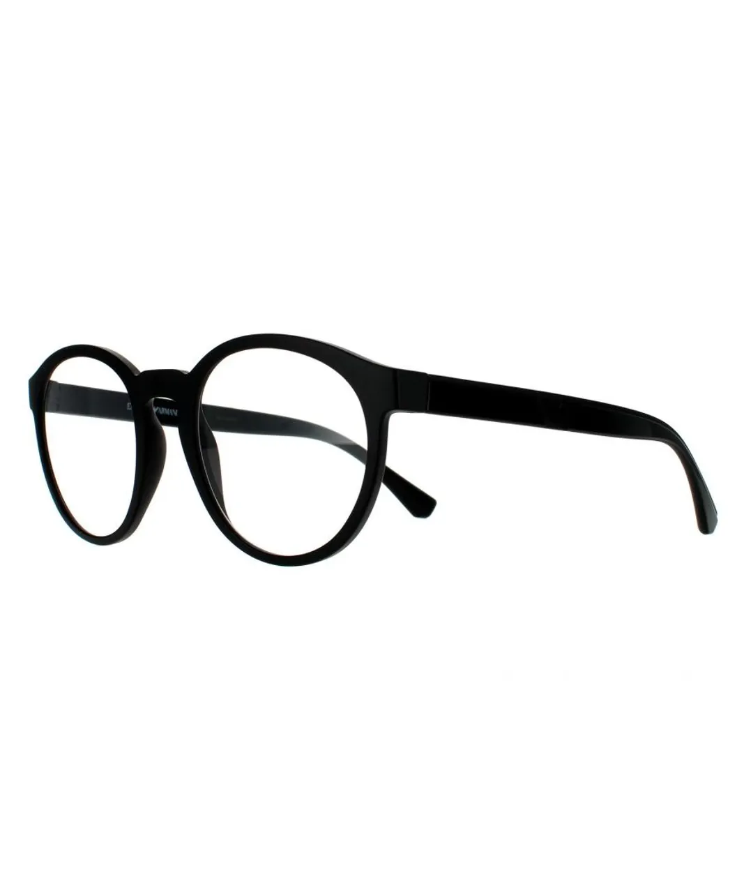 Emporio Armani Round Mens Matte Black Clear with Sun Clip-ons Sunglasses - One