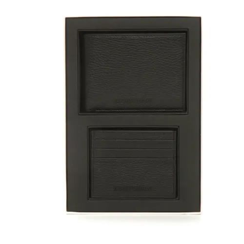 Emporio Armani , Set of wallet and cardholder ,Black male, Sizes: ONE SIZE